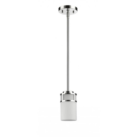 HomeRoots Silver Minimalist Cylindrical Hanging Light