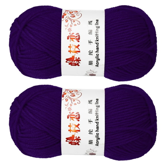 2PCS Crocheting Yarn,Deep Purple 4 Ply Acrylic Yarn 100g Sport Weight Yarns Bulk Soft and Fluffy Yarns for Knitting DIY Crochet Handicraft Blankets Gift,197 Yards