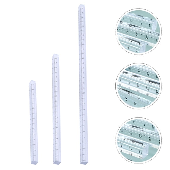 DEEPCRAFF Set of 3 Transparent Drawing Rulers 20in for Classroom Use and Educational Purposes