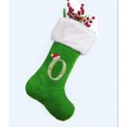 thumbnail image 3 of 18inch Monogram Christmas Stockings Green Velvet Body with White Super Soft Plush Cuff Xmas Personalized Embroidered Letter Stockings for Family Holiday Xmas Tree Fireplace Hanging Decoration, 3 of 9