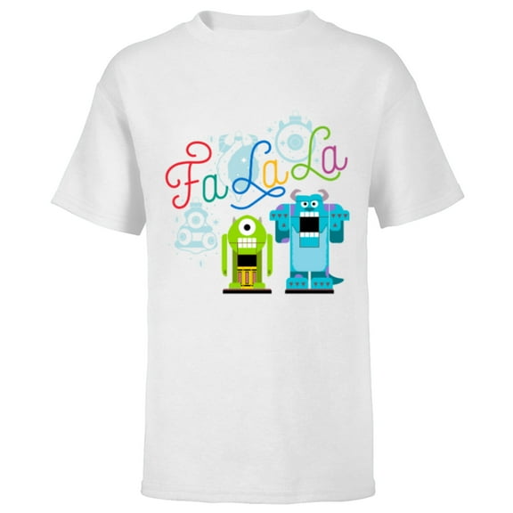 Disney PIXAR Monsters Inc. Mike & Sully Fa La La Holiday - Short Sleeve T-Shirt for Kids - Customized-White