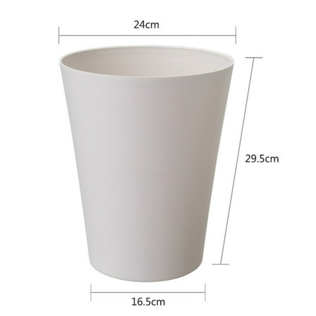 COMPUKAS Decorative Trash Can Round Plastic Trash Can White 1Pcs