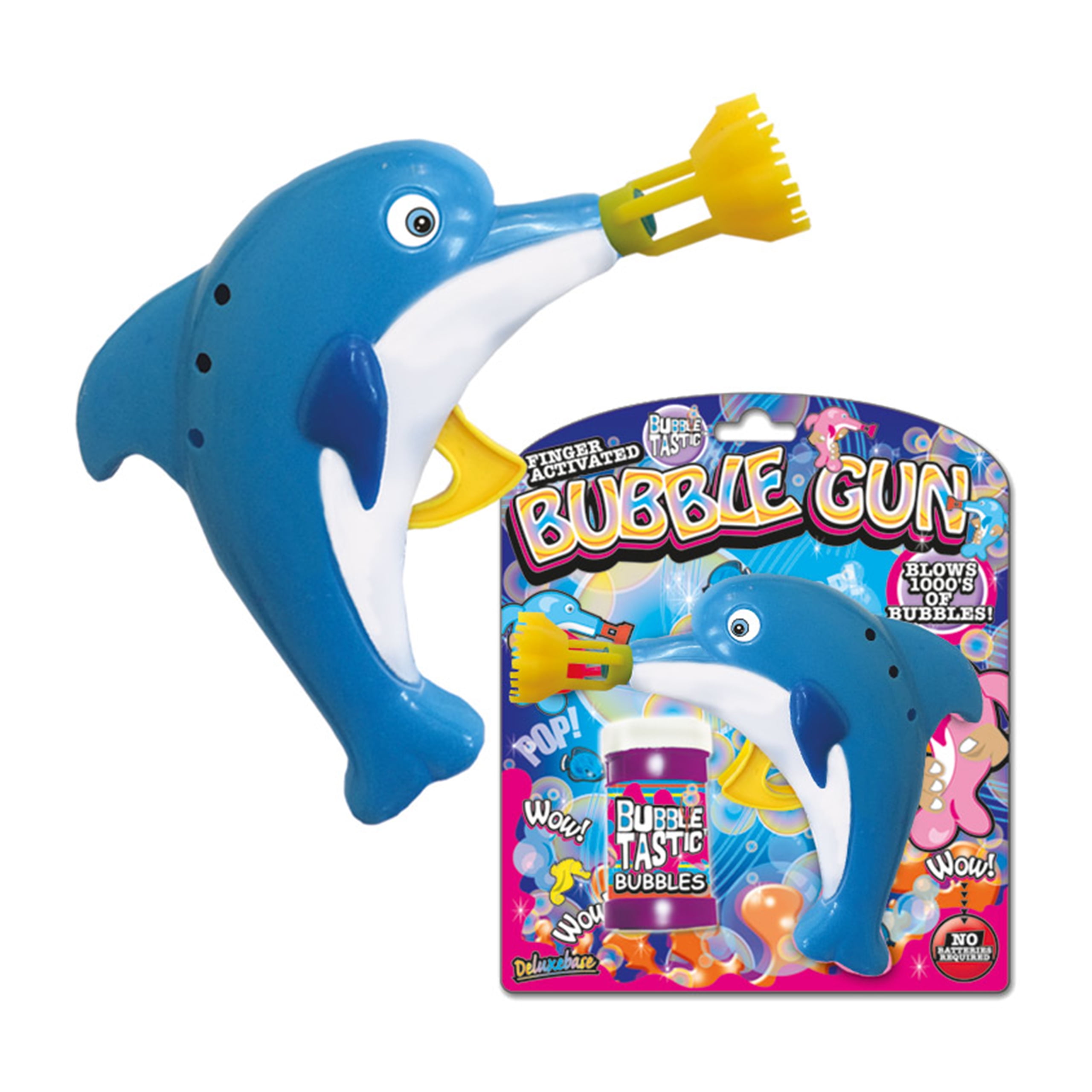 Bubble Gun Dolphin from Deluxebase. Animal Bubble Blower Toy. Fun bubble machine for kids that