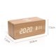 thumbnail image 4 of Reloj despertador digital de madera con carga inalámbrica, brillo ajustable y volumen de alarma (bambú), 4 of 5