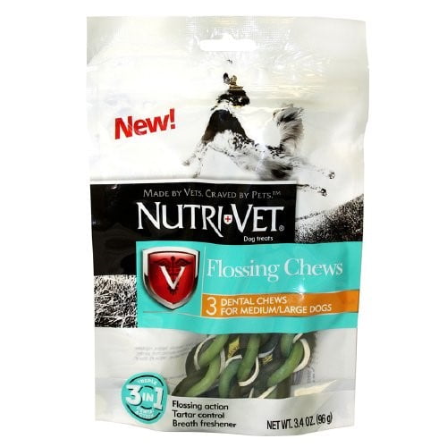 NutriVet Flossing Chews Mint,Medium/Large Dogs