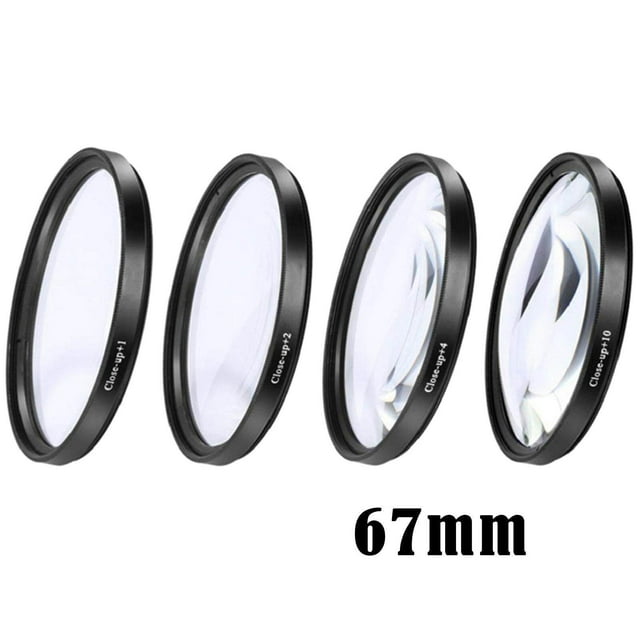 Kit de Filtres Gros Plan +1 +2 +4 +10 Filtre Objectif 67mm pour Appareils Photo Numériques 67mm