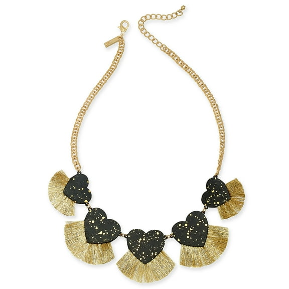 INC International Concepts Resin Hearts & Fringe Statement Necklace, (18 3)