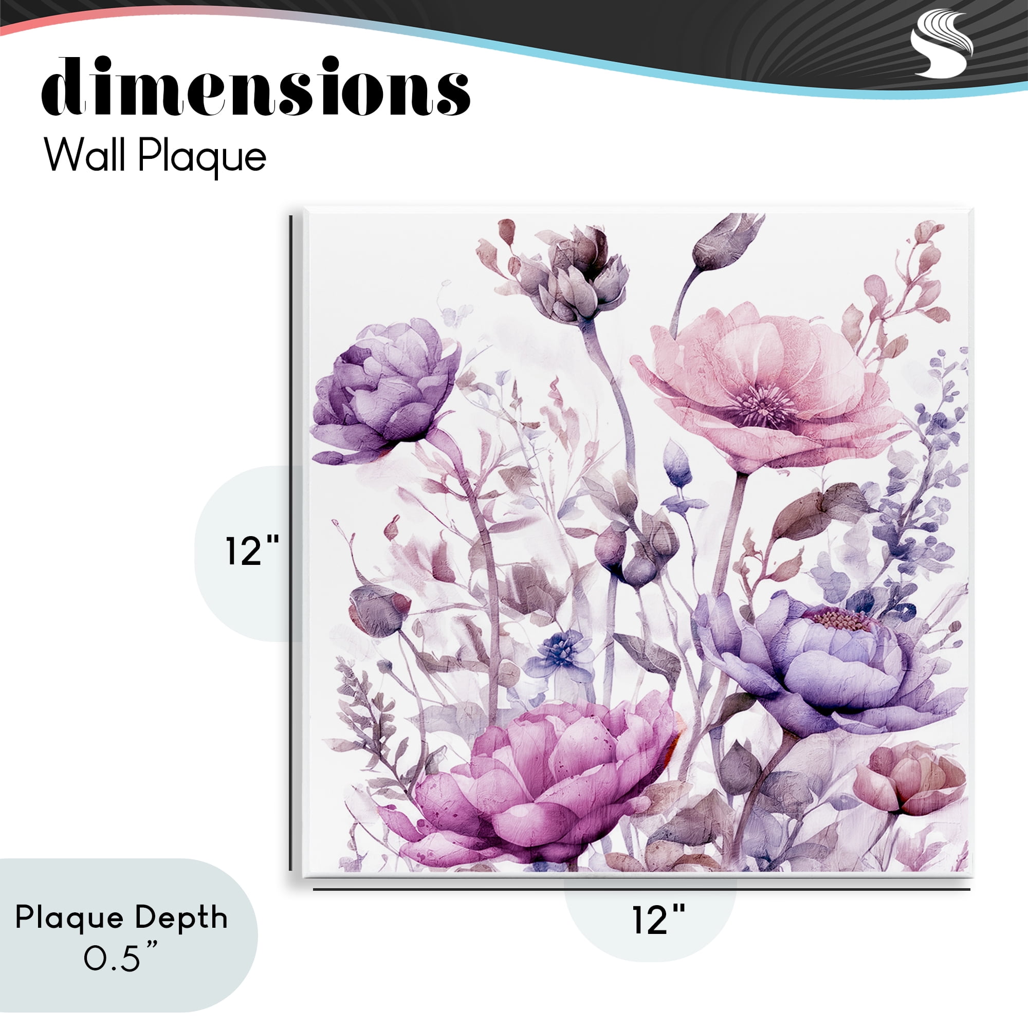 Stupell Industries Purple & Pink Florals Wall Plaque Art, design by Kim Lewis