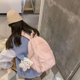thumbnail image 2 of LHSHID Women Kawaii Pure Colour Small Backpack Purse Girl Cute Bear Pendant Pink Backpack Primary School Student School Bag (Pink), 2 of 6