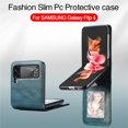 thumbnail image 5 of Wallet Case for Samsung Galaxy Z Flip 4 5G with Card Holder, Premium PU Leather Protective Phone Cover Original Touch Case for Samsung Galaxy Z Flip 4 Business Style, Darkgreen, 5 of 8