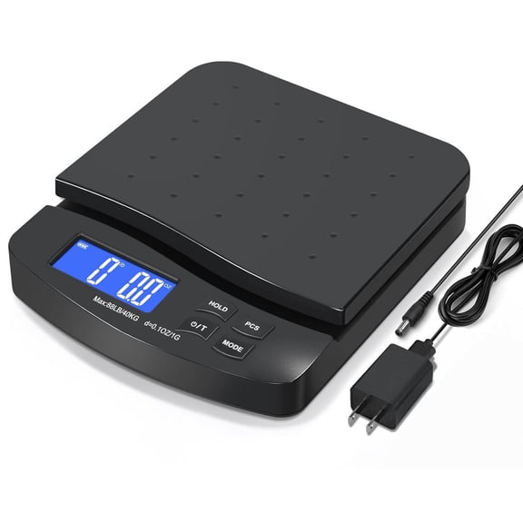 Shipping Scale, Precision, Digital Postal Scale with LCD, Hold/Tare/Piece Counting, Units, Dual Power (Battery/AC), Black