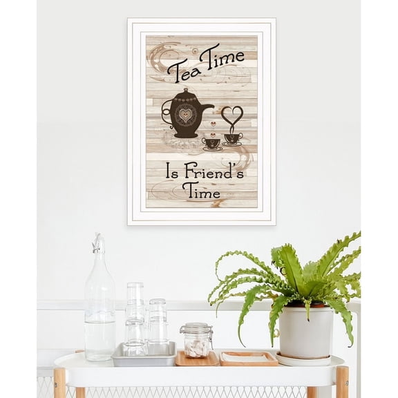 Tea Time is Friends Time By Trendy Decor4U Printed Art Wood Multi-Color