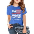 thumbnail image 2 of UACY Kids 250 Anniversary USA Shirts 250 Year American Flag Tshirt Boys and Girls Happy 250th Tee 4th of July Tops (Blue, 10-11Years), 2 of 5
