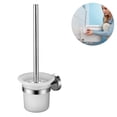 thumbnail image 1 of Soporte para escobilla de inodoro para baño, vidrio montado en la pared/acero inoxidable, herramientas de limpieza resistentes a la oxidación, soporte para escobilla de baño Ormromra 2035092-1, 1 of 8