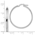 thumbnail image 2 of 10k White Gold Polished Hoop Earrings - Measures 34.5x6.5mm Wide 3mm Thick, 2 of 2