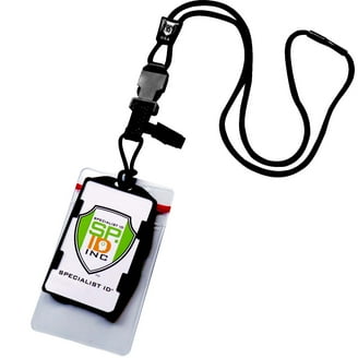 Badge Houder ID Badge Kaarthouder Verticaal met Lanyard Silicon Neck Strap Heavy Duty ID-kaart Visitekaartje Kantoor Levert Groen