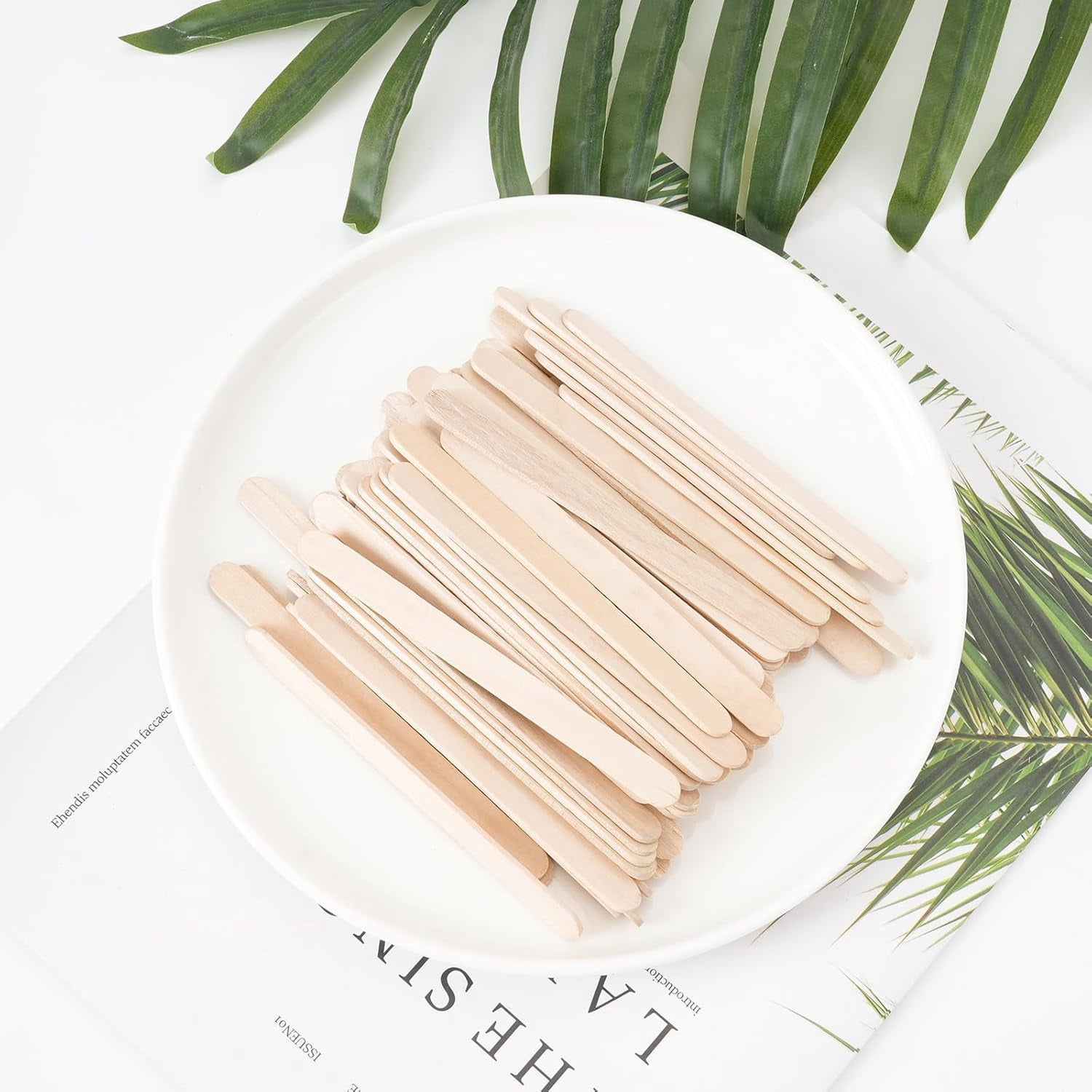 2000 Pcs 4.5" Wooden Craft Sticks, Ice Cream Sticks,Natural Wood Popsicle Stick for Waxing, DIY Crafts, Hair Removal and Waxing Supplies, Paint Stirrer, Art Projects Pop Sticks