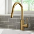 thumbnail image 2 of KRAUS Oletto Single Handle Pull Down Kitchen Faucet with QuickDock Top Mount Installation Assembly in Spot-Free Brushed Brass, 2 of 8