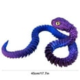thumbnail image 3 of Articulated Snake Figurine with Movable Joints, Realistic 3D Printed Reptile Model, Detailed Collectible Decoration (17.71x1.18 inch), 3 of 6