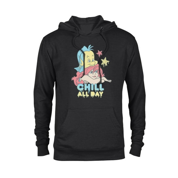 Disney The Little Mermaid Chill All Day - Pullover Hoodie for Adults - Customized-Black