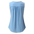 thumbnail image 2 of Camisetas sin mangas para las mujeres Tops de verano para mujer, camisetas sin mangas sólidas, Tops plisados con botones, camisetas sin mangas con cuello redondo, Tops tipo túnica a la (Blue, L), 2 of 6