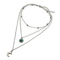 thumbnail image 2 of Jiaroswwei Women Multilayer Crescent Moon Faux Turquoise Chain Pendant Necklace Jewelry, 2 of 7