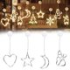 thumbnail image 3 of Cadena de luces LED 4 piezas de luces de cortina adorno de iluminación luces navideñas de ahorro de energía para ventanas hogares tiendas dormitorios ANGGREK Otros, 3 of 8