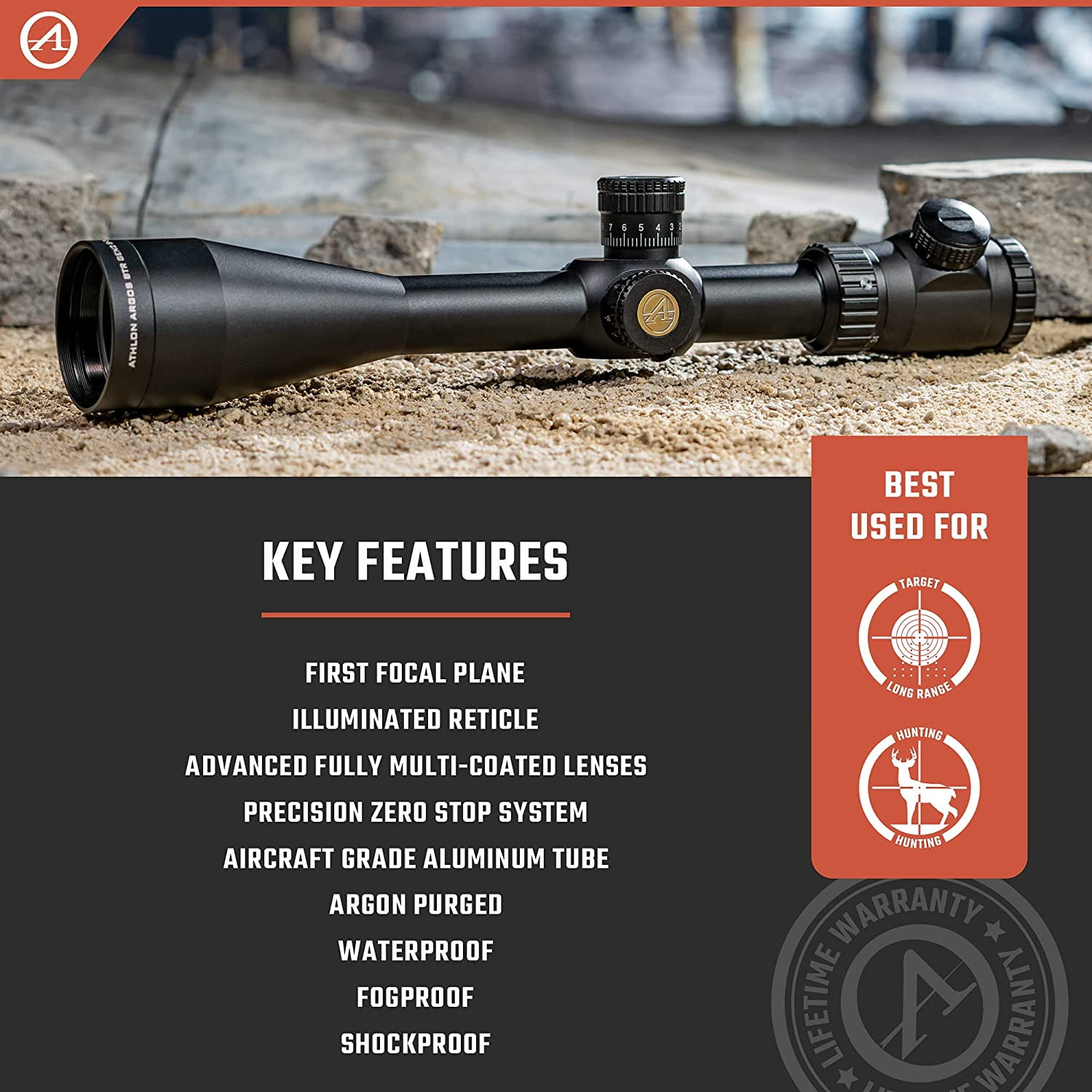 Athlon Optics Argos BTR GEN2 8-34X56 First Focal Plane Riflescopes