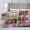 thumbnail image 5 of Custom Blanket with Photo Text Personalized Throw Blanket Customized Picture Blanket for Kid Adult Friends Mother Father Personalized Gift Flannel Blanket for Birthday Gifts, 5 of 6