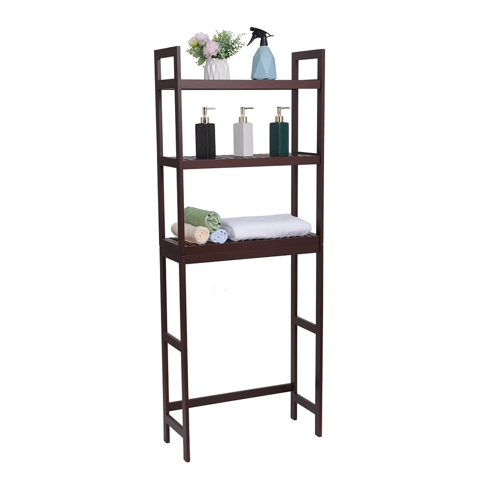 Lowestbest 3-Shelf Bamboo Bathroom Shelves, Adjustable Toilet Shelves, Dark Brown Lowestbest 3-Shelf Bamboo Bathroom Shelves, Adjustable Toilet Shelves, Dark Brown