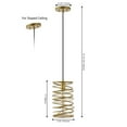 thumbnail image 3 of JONATHAN Y Helisa 7.25" 1-Light Modern Contemporary Iron Spiral LED Pendant, Gold Painting, 3 of 11