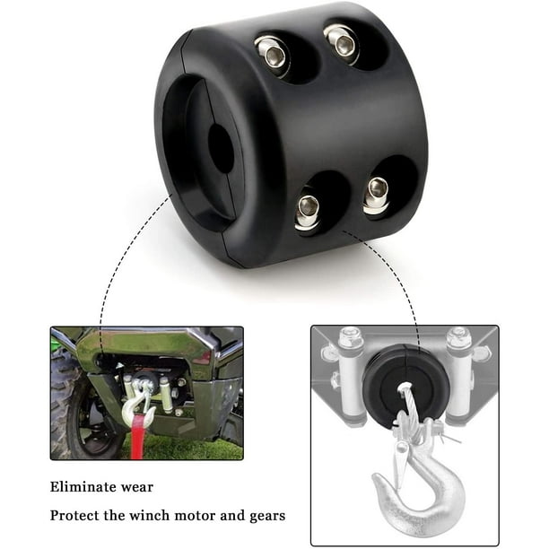 Rubber Stopper Compatible with KFI ATV Winch Cable. Protects Towing Hook,  Synthetic Rope, Cable Line from Wear 