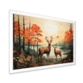 thumbnail image 2 of Designart "Deer Family in Green and Orange Serenity II" Animals Framed Wall Art Decor - Modern Farmhouse Orange Deer Landscape Bedroom Framed Canvas Wall Art, 2 of 6