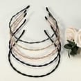 thumbnail image 6 of 5pcs Fashion Design Thin Cloth Headbands for Women Gold Tone Deep Blue Pink Black Silver Tone 5.12"x0.2", 6 of 6