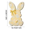 thumbnail image 3 of Letrero de madera 2D para puerta y ventana con diseño de conejos, lazos y corazones de Pascua para niña., 3 of 4