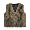 thumbnail image 4 of ClodeEU Women's Winter Warm Sleeveless Vest ,Cozy Short Loose Faux Fur Waistcoat Jacket Gray,Womens Plus XL, 4 of 6