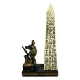 thumbnail image 4 of Egyptian Jackal Dog Deity Anubis Kneeling Hieroglyphic Obelisk Incense Burner, 4 of 10