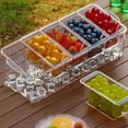 thumbnail image 5 of Ice Chilled Condiment Caddy â 5-Compartment Serving Tray with Lids & 2.5 Cup Containers | for Taco Bars, BBQ & Party Snacks, 5 of 7