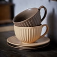 thumbnail image 3 of Taza de café Vintage, juego de tazas de flores de cerámica for el hogar, juego de tazas de té de la tarde for lavar a mano con leche, 3 of 7