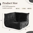 thumbnail image 6 of Congermom Bean Bag Chair, Memory Foam Bean Bag Chairs for Adults, Fireside Corner Chair Lazy Floor Corner Sofa for Living Room, Bedroom, Dorm, Office (BLACK), 6 of 7