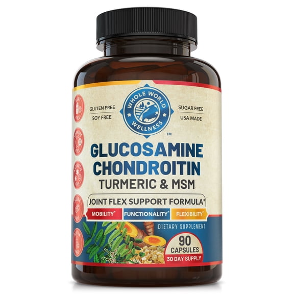 Advanced Joint Support Supplement with Glucosamine Chondroitin MSM Turmeric Boswelia. Supports Inflammatory Response, Discomfort Relief for Knees Hands Back & Joints. NSF Certified, USA Made.