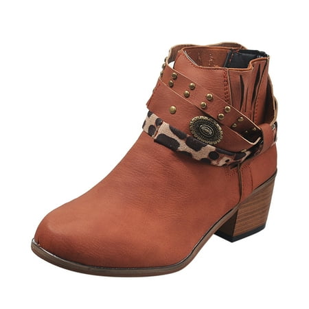 

Winter Vintage Heel Fashion Up Toe Women s Boots Zip Squared Round women s boots