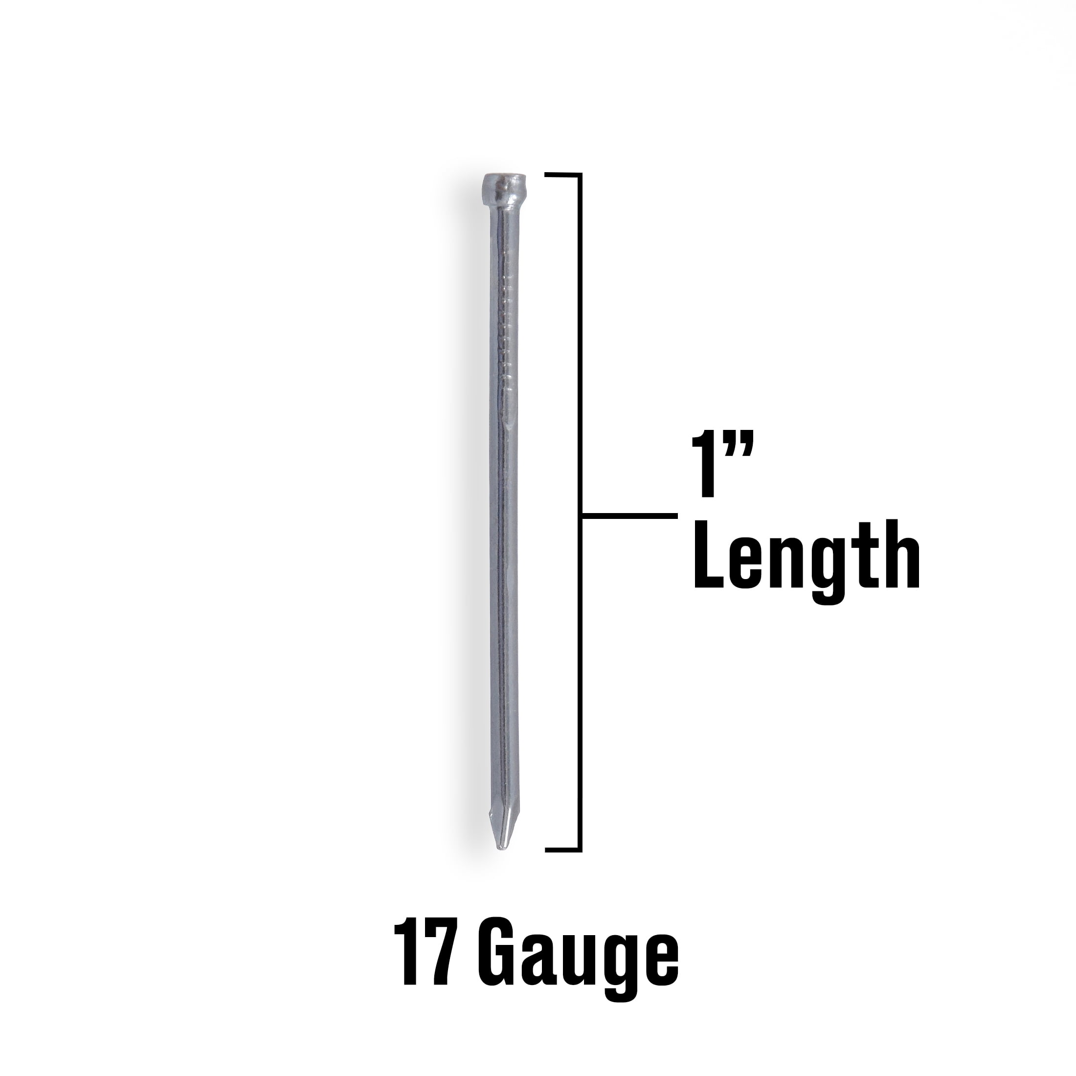(4 pack) Fas-n-tite Bright Wire Finishing Nails, 17 x 1", Steel, Silver, Interior Nails