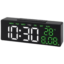 Unique Bargains Dimmable Digital LED Alarm Clock Green 7.1"L x 1.4"W x 2.6"H