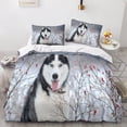 thumbnail image 2 of Husky Sets Duvet Cover Pillowcases 3D Microfiber Dog Bedding Set Bed Linen with Zipper Closure 3 Pcs, 2 of 5