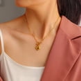 thumbnail image 5 of Victoria – 18K Gold Plated Puffed Heart Paperclip Chain Minimalist Trendy Pendant Necklace, 5 of 5