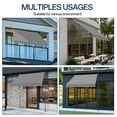 thumbnail image 4 of Ktaxon 6.6 x 3.9 Ft Retractable Patio Awning, Adjustable Polyester UV50 Sun Shade Shelter,  Water-Resistant and No Drilling Required Awning Canopy  for Deck, Balcony - Gray, 4 of 8