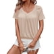 thumbnail image 2 of Camisetas Casuales de Verano para Mujer, Camisetas de Corta con Cuello en V, Color Albaricoque M, 2 of 7