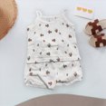 thumbnail image 2 of KPOPLK Toddler Baby Girl Clothes Sumemr Teen Sleeveless Tank Tops Ruffle Halter Shirts Floral Shorts 2 Piece Set Summer Pajamas Outfits(9-10 Years,Green), 2 of 5