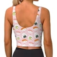thumbnail image 4 of Goofa Cute Sushi (2) Printed Sports Bras for Women, High Impact Running Bra Workout Crop Tank Tops Longline Sports Bra Push up-Medium, 4 of 9